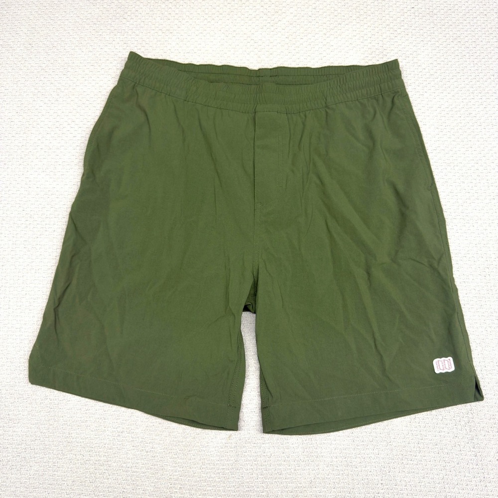 New Topo Designs Global Shorts Mens XL Green Nylon Hiking Outdoor 7 Inch Inseam
